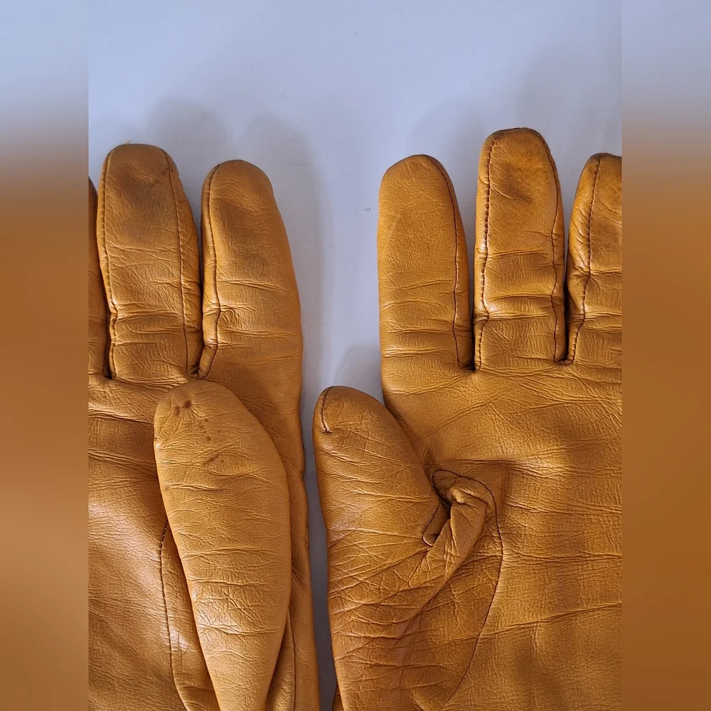 Coach Quilted Yellow Leather Gloves - Picture 5 of 6